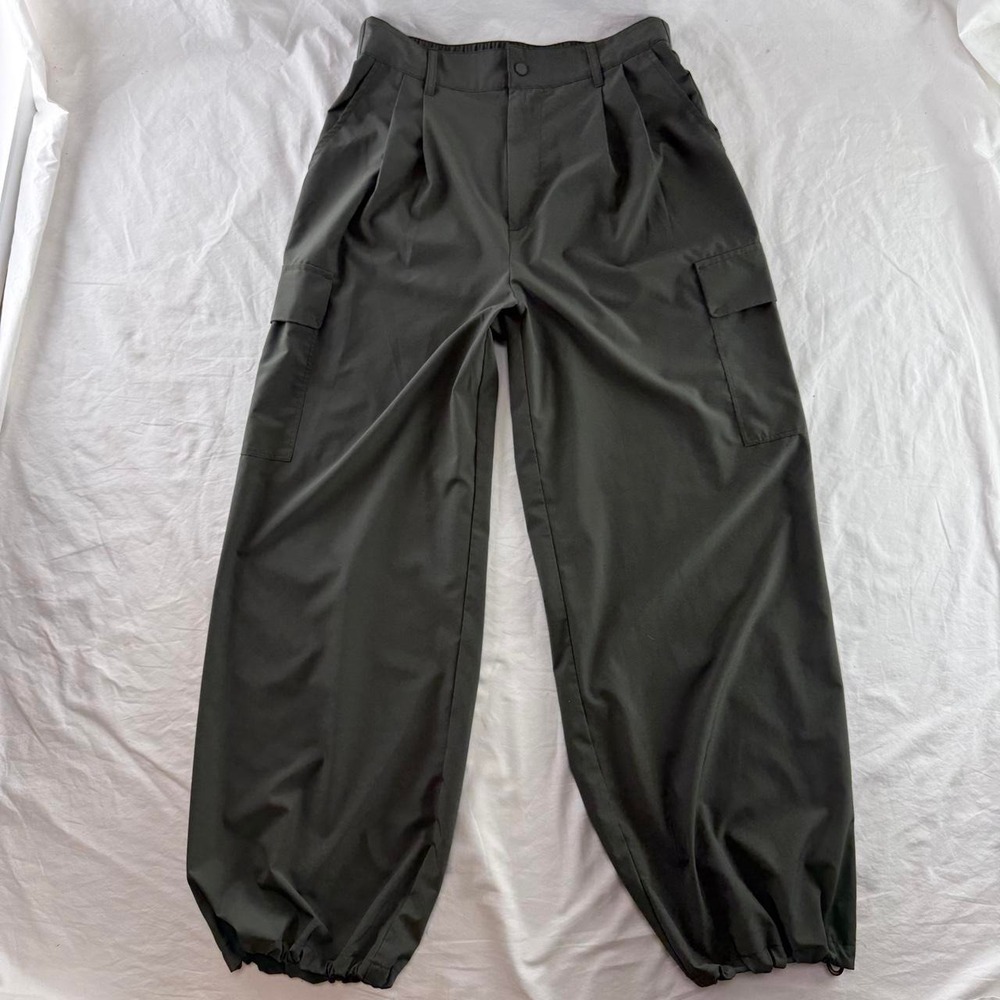 Hyba Green Cargo Lightweight Balloon Pants Womens S Gorpcore Utility Y2k